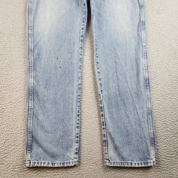 Mens 36x34 Blue Denim Workwear Jeans Wrangler Rustler Classic Stonewashed Pants - Picture 10 of 16